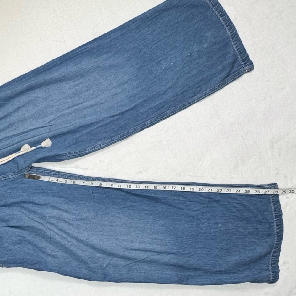 Free People We The Free Dakota Cinched Pull-On Wide-Leg Jeans Light Blue Size S - Picture 15 of 16